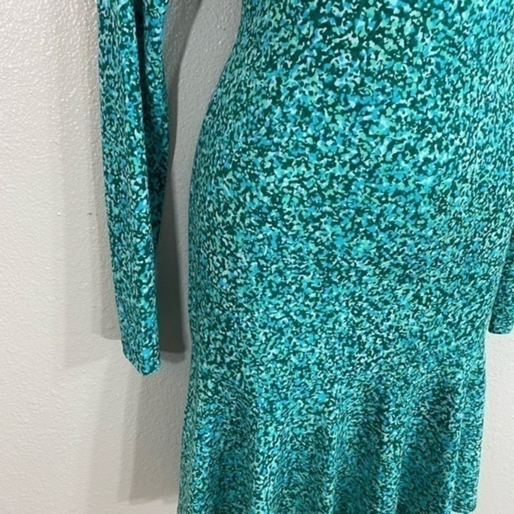 Michael Kors Green Printed Ruffle Hem Jersey Dress - image 7